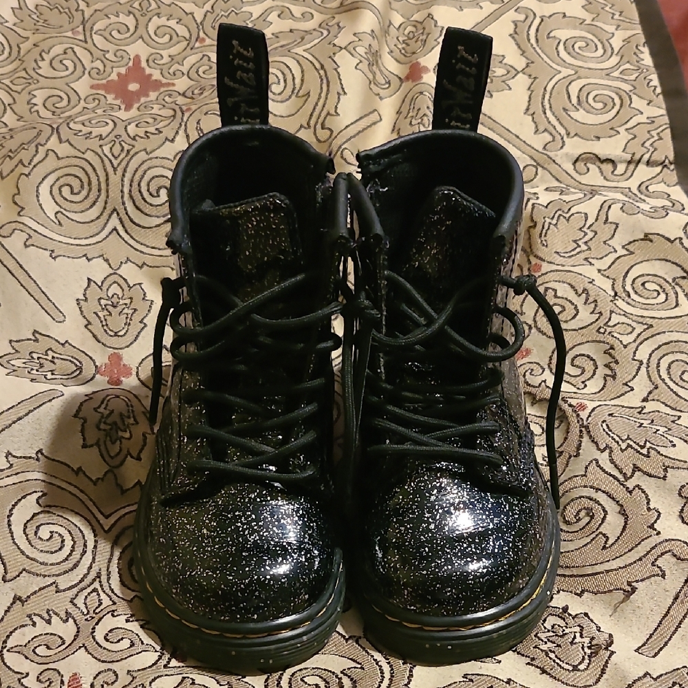 Glittery Black Kids Boots